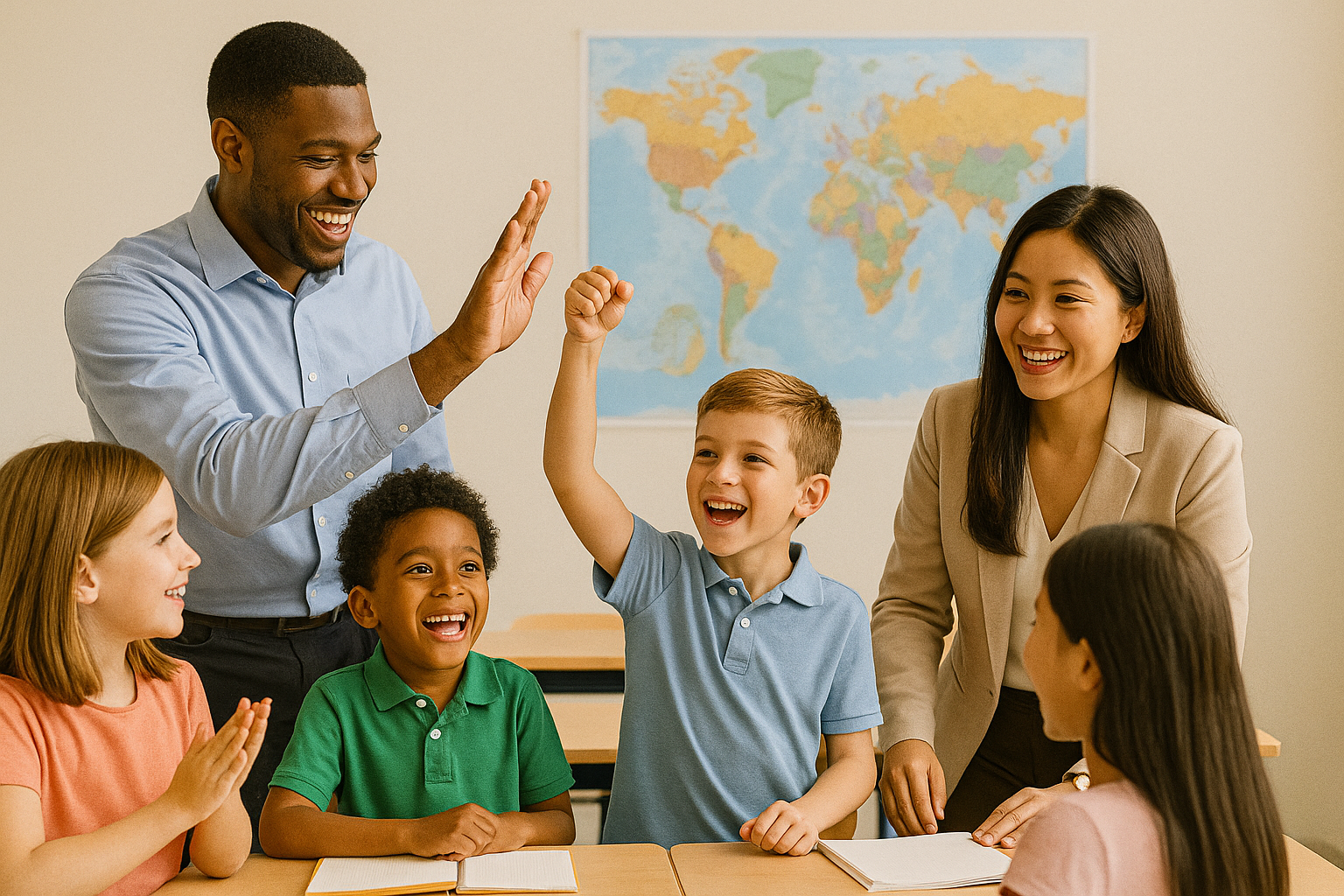 Students achieving success with dedicated teachers